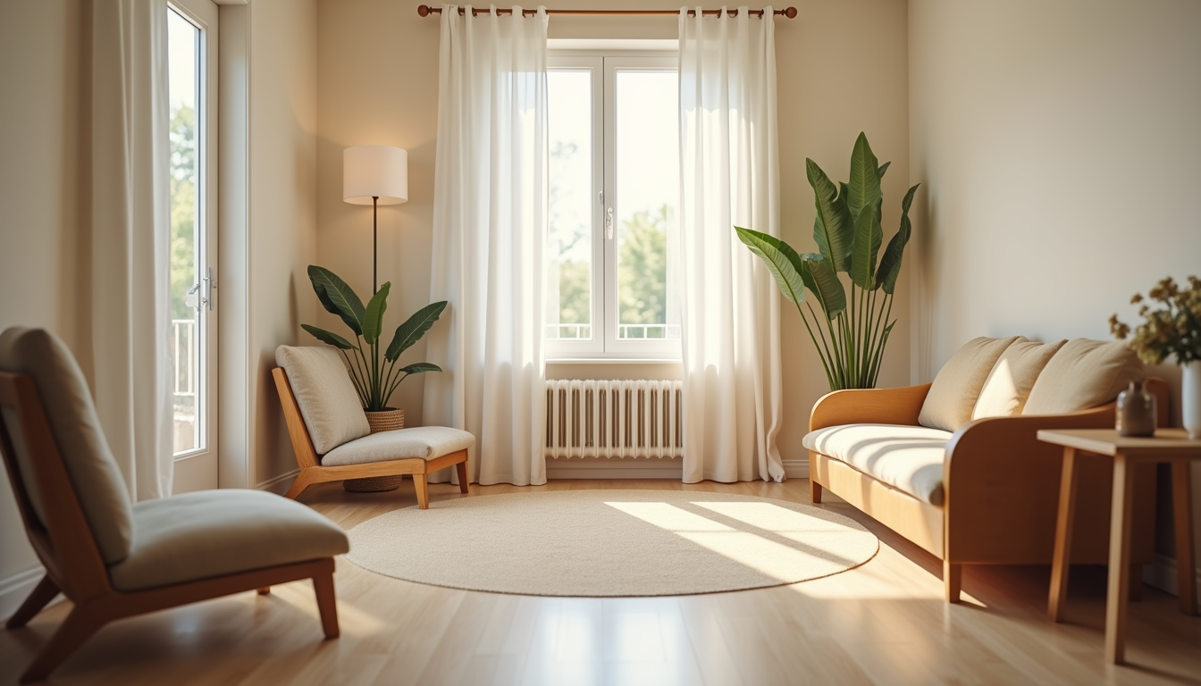 Eye-level view of a cozy visitation room with child-friendly furniture