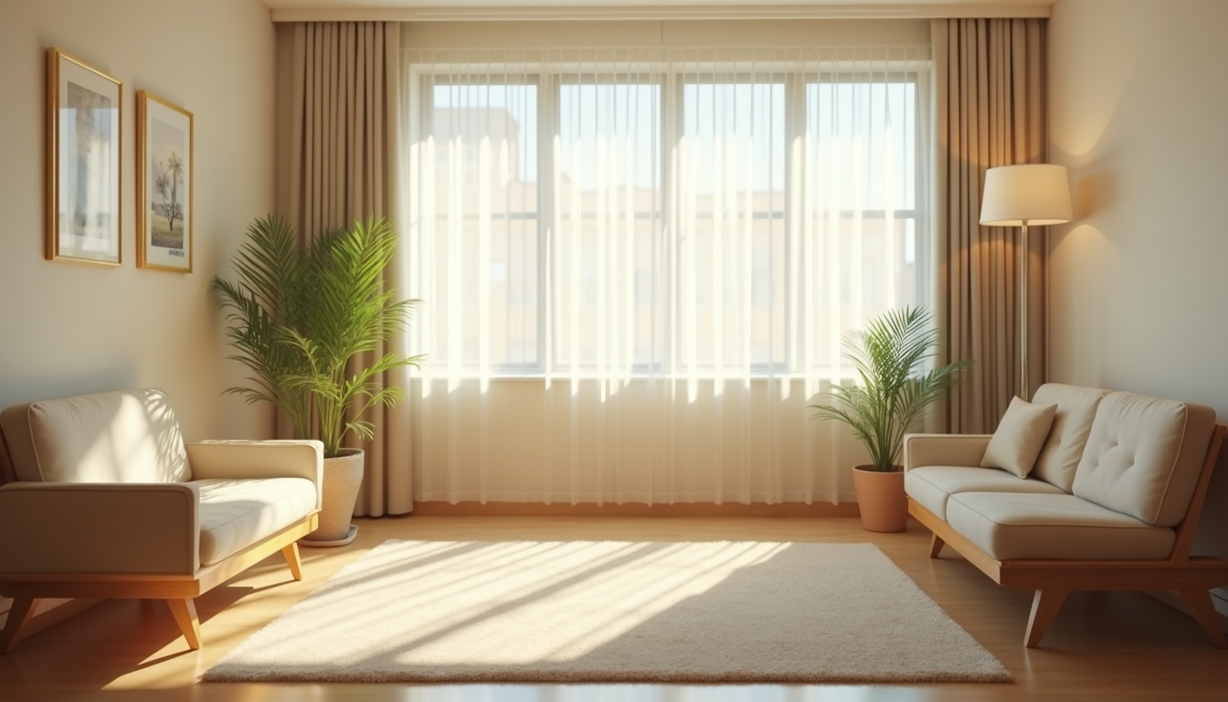 High angle view of a peaceful visitation room with child-friendly furniture and soft lighting