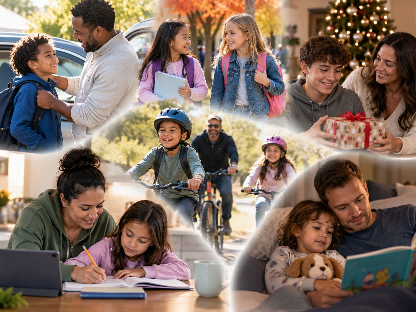 Parenting plan and weekly schedule illustrating clear pickup, return, and transportation arrangements for a child.